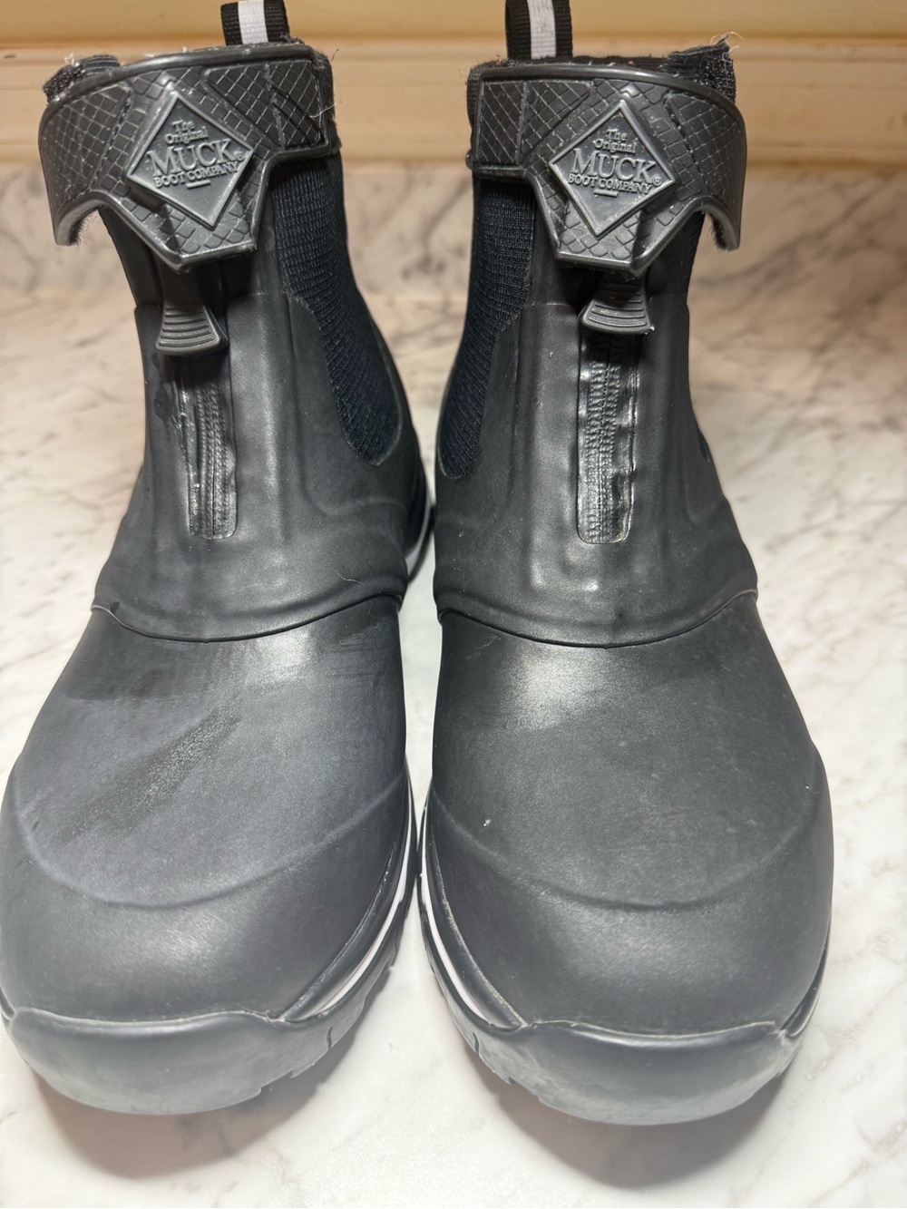 The Muck Boot Company Men's Black Slip-On Waterproof Work Boots